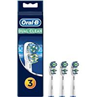 Oral-B Cabezales de Recambio Dual Clean- Pack de 3 Recambios Originales para Cepillos de Dientes Eléctricos